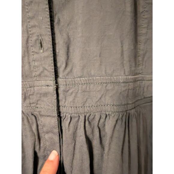 Eileen Fisher Linen Blend Midi Shirt Dress Womens M Grey Long Sleeve Modest - Picture 10 of 10